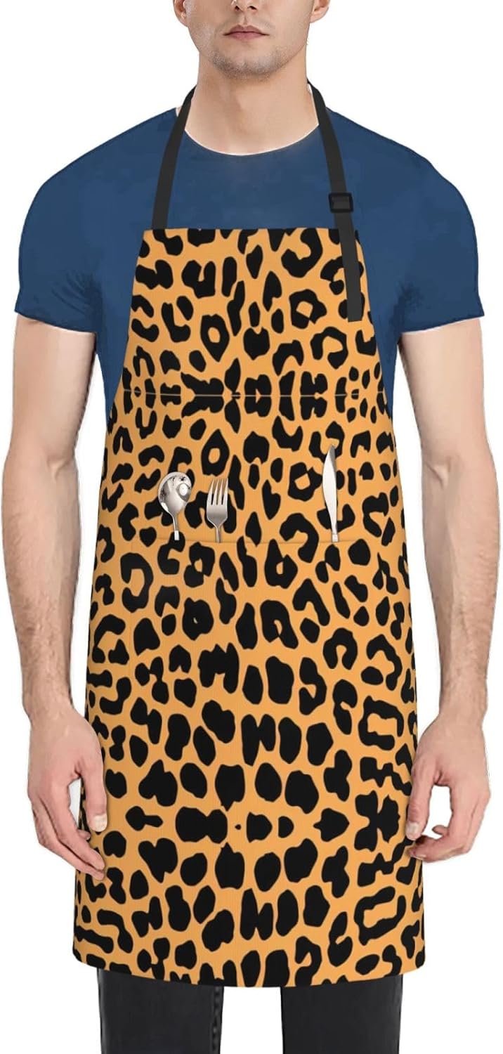 Giraffe Print Print 28x33 In Adult Kitchen Apron with Pockets Versatile Chef Smock for Cooking Baking