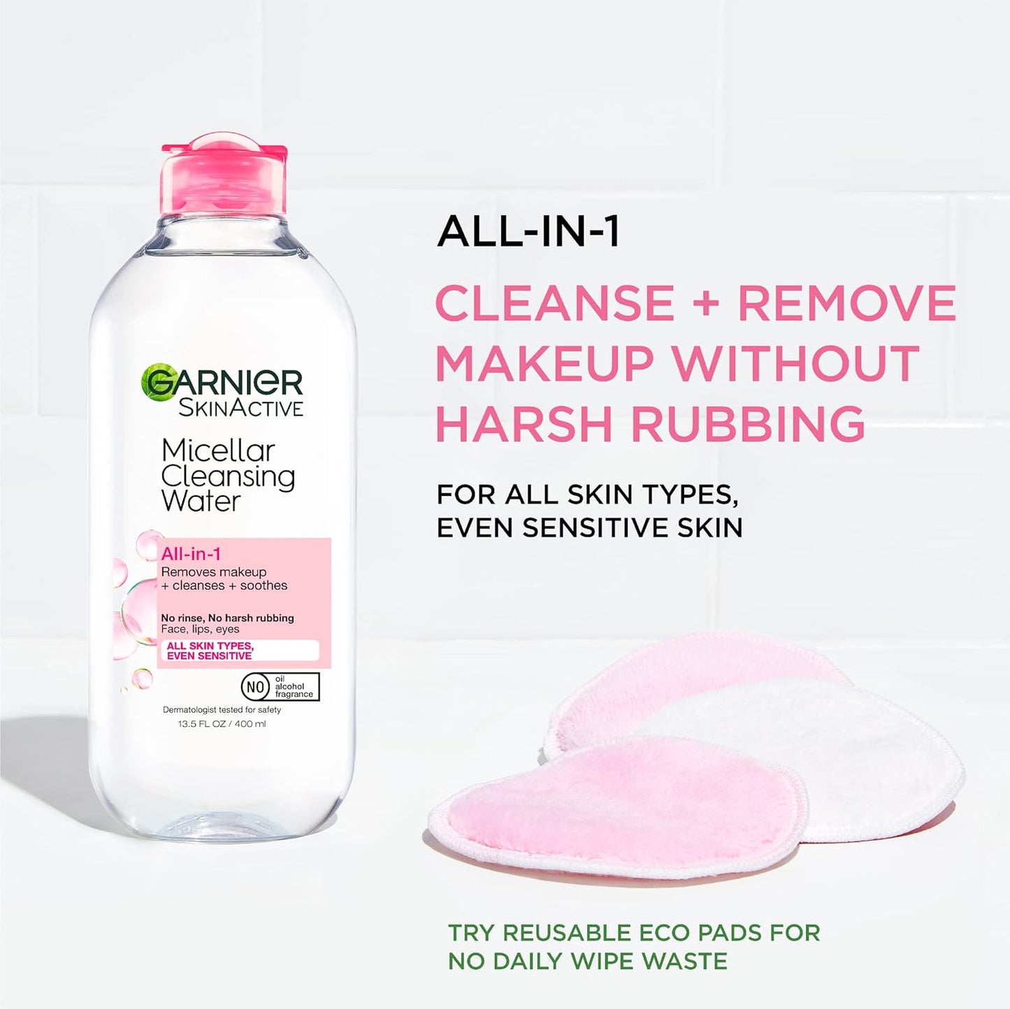 Garnier Micellar Cleansing Water, All-in-1 Makeup Remover and Facial C
