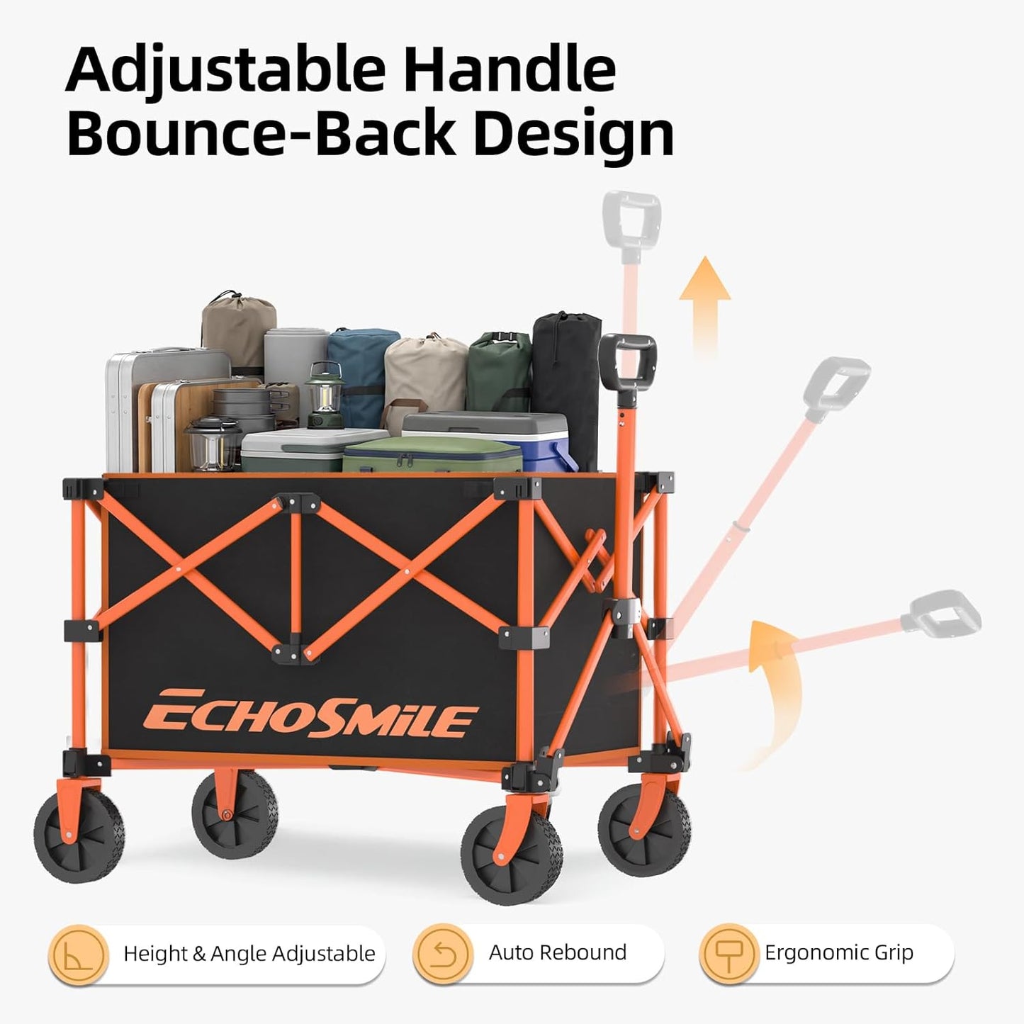 EchoSmile Folding Wagon (Black&Orange)