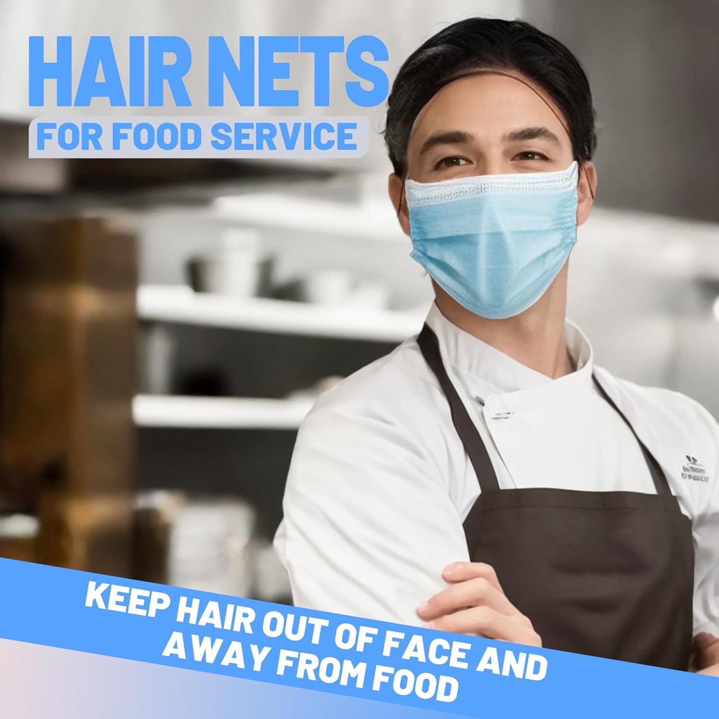 LEOBRO Black Hair Nets, 60 pcs Hair Nets for Food Service Workers, Invisible Nylon Hair Net for Women and Men, Hairnets for Buns, 24 inches