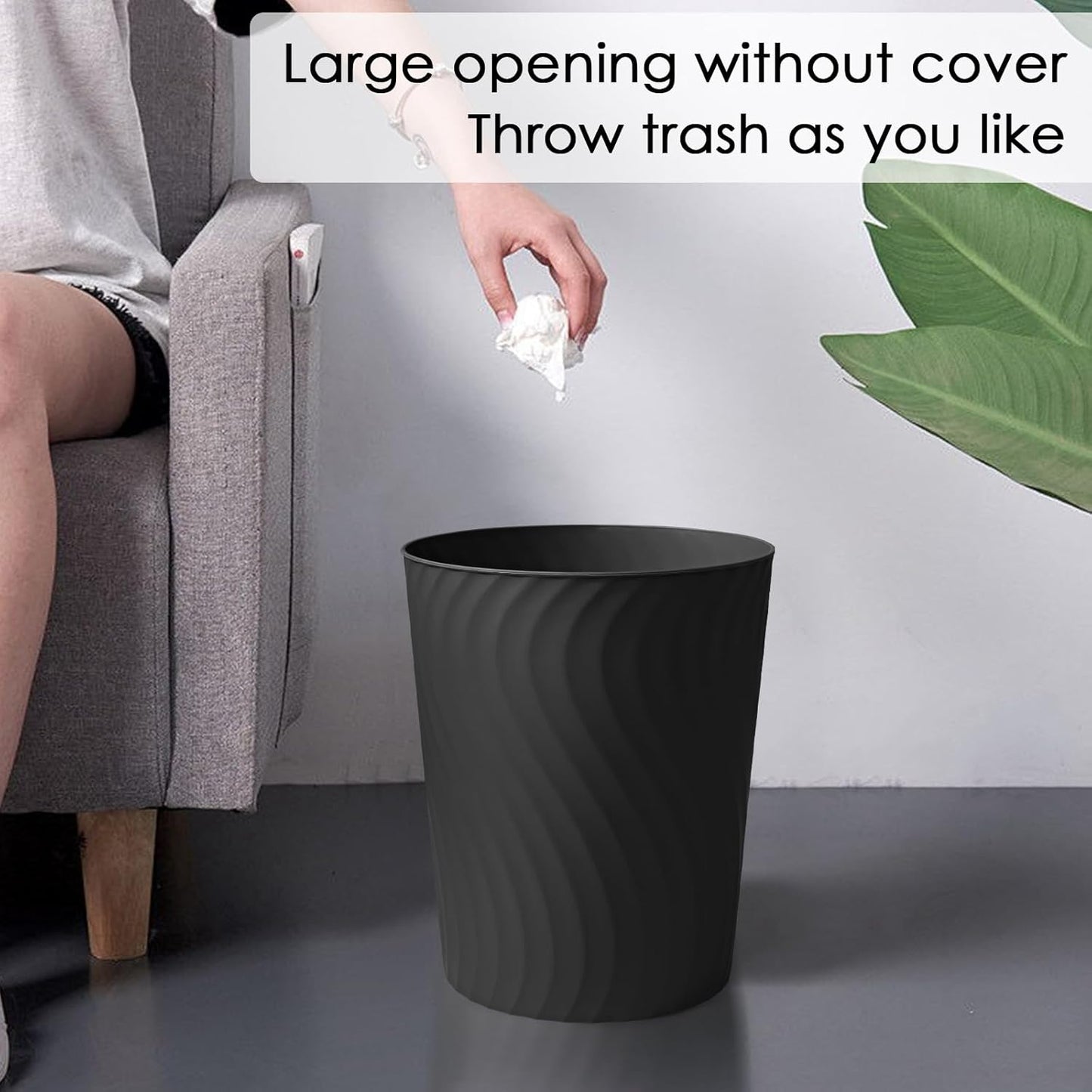 YGJT Small Trash Can, 3 Pack 1.8 Gallons Bathroom Trash Can, Slim Wast