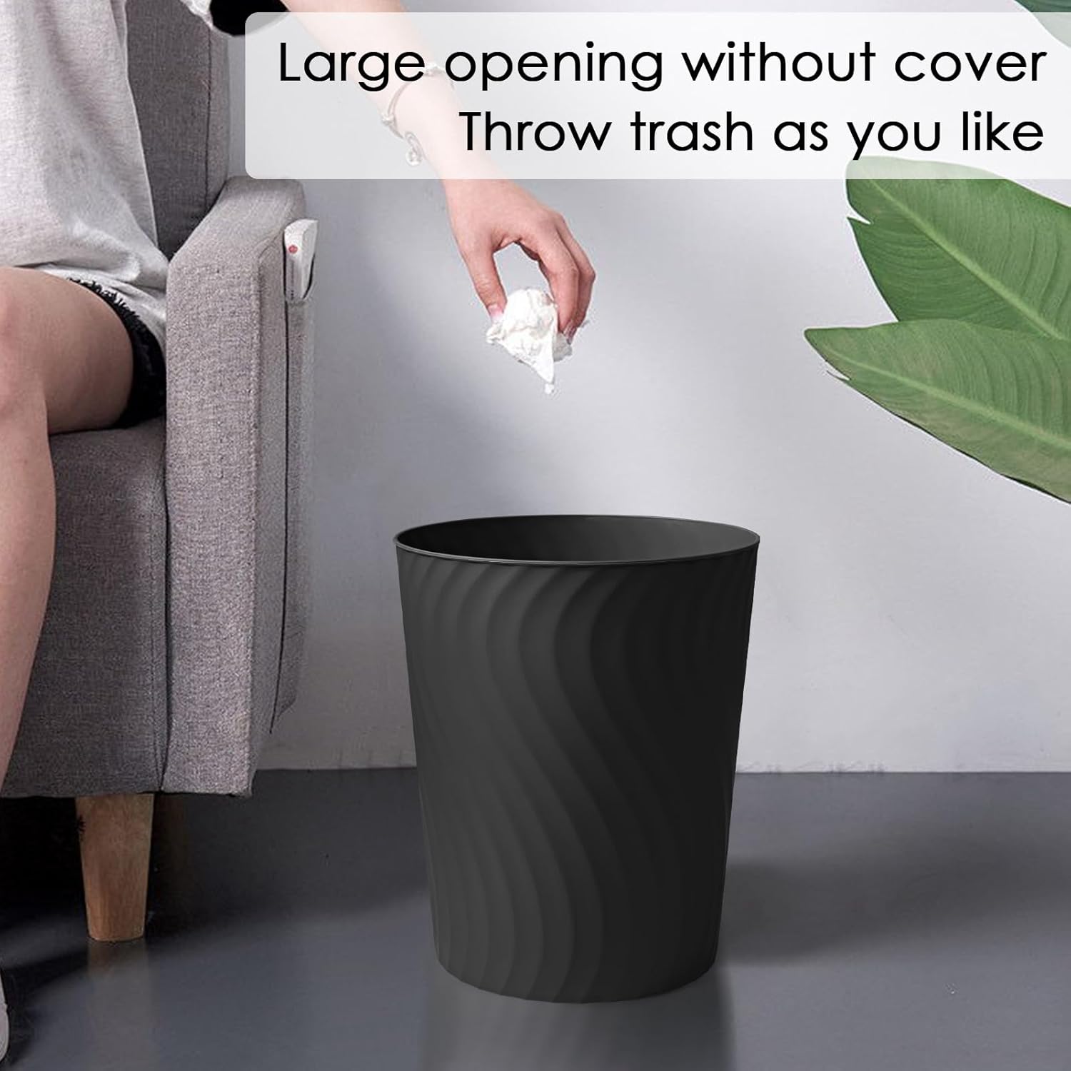 YGJT Small Trash Can, 3 Pack 1.8 Gallons Bathroom Trash Can, Slim Wast