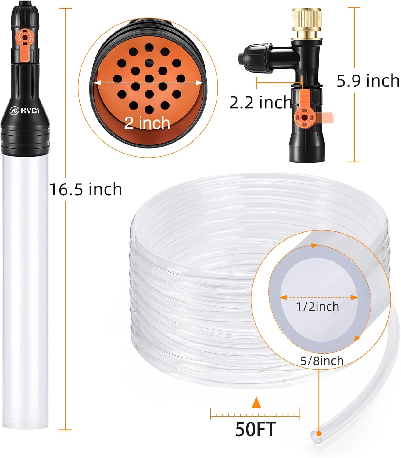Gravel Vacuum for Aquarium Water Changer Fish Tank Cleaning Tools,Siph