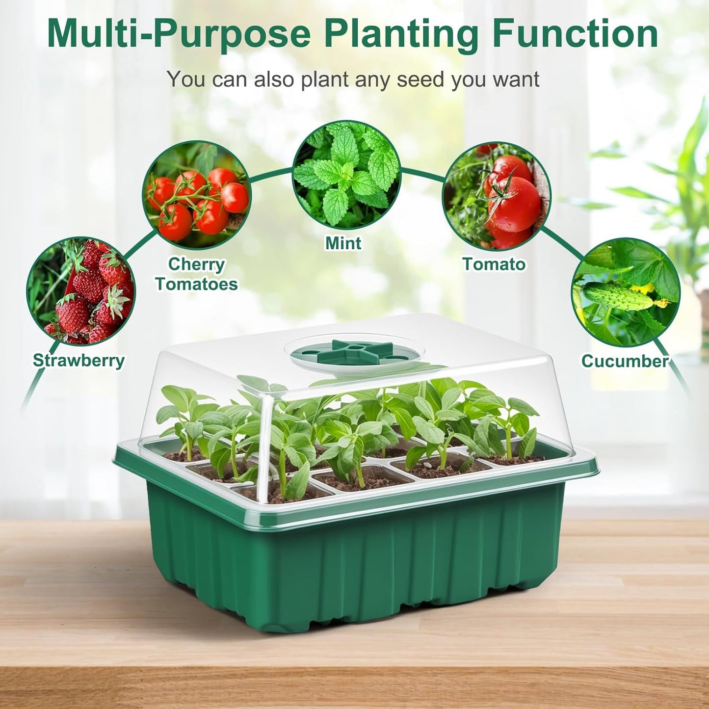 10 Pack Seed Starter Tray Seed Starter Kit (120 Cells Total Tray) with