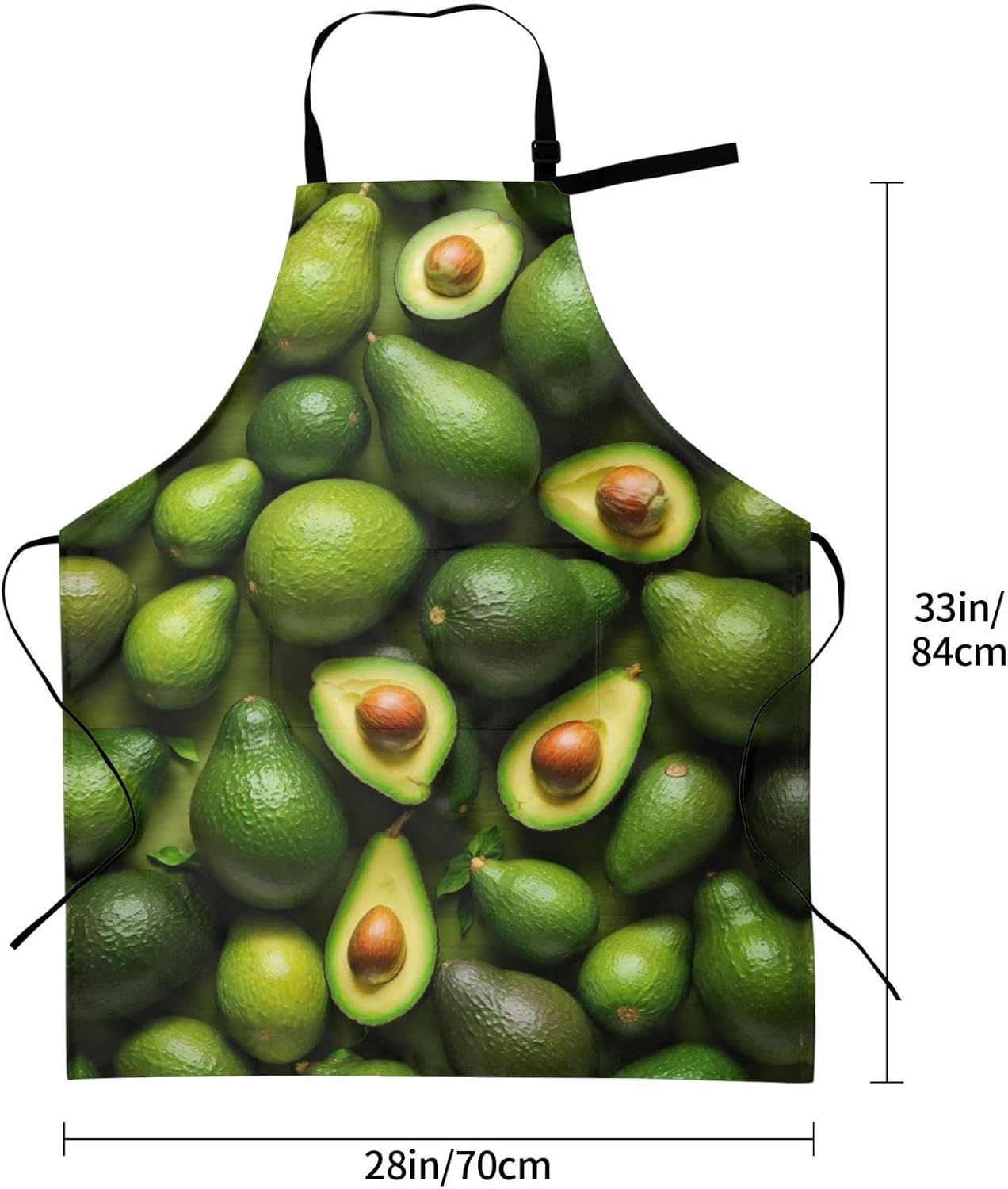 Avocado Pattern print Waterproof chef's apron with pocket apron for ki