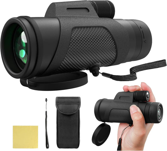 12x42 Monocular Telescope for Adults, High Powered HD Compact Monoculars Portable Handheld Telescope with BAK4 Prism FMC Lens for Hiking Bird Watching Camping Travel Concerts
