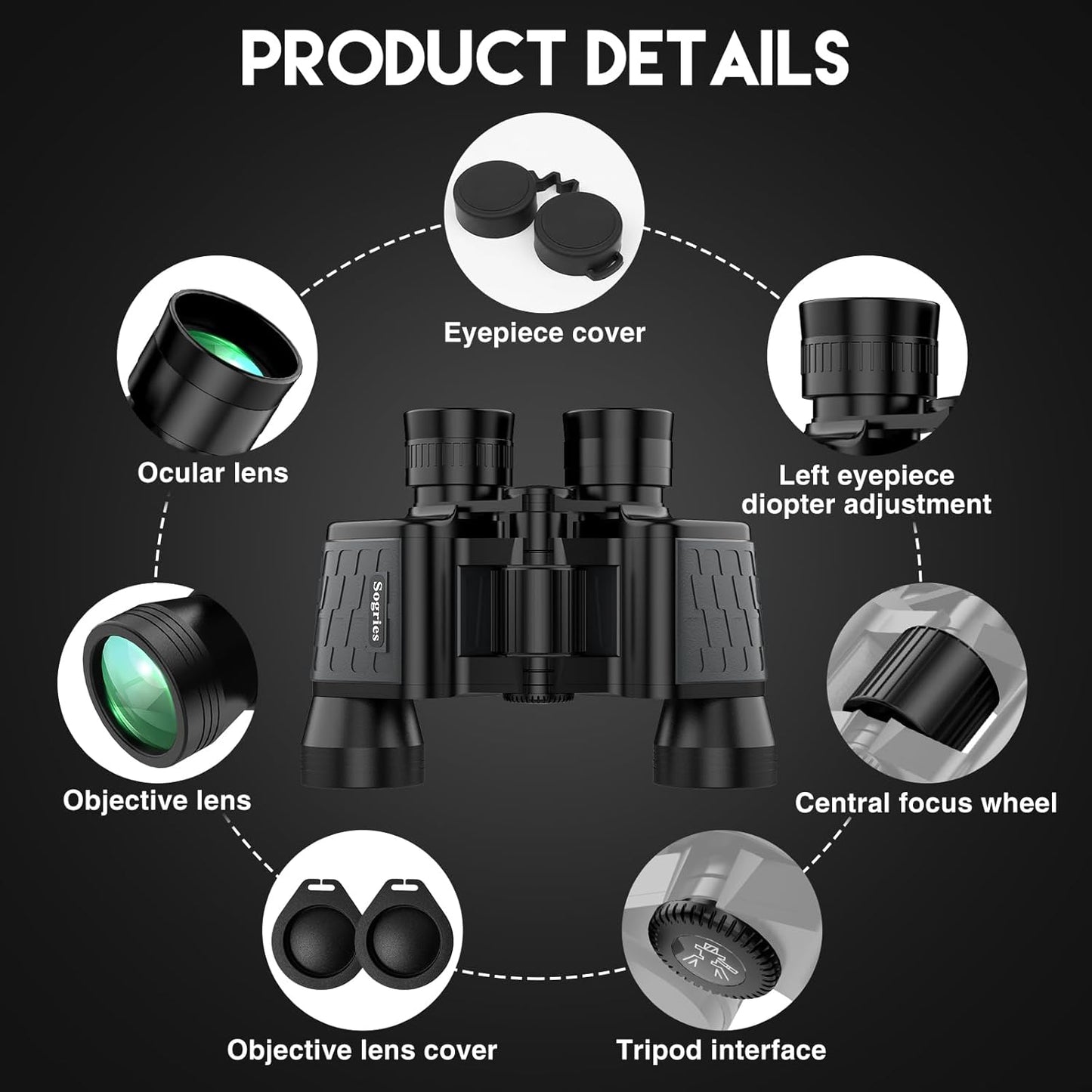 8x40 HD Binoculars for Adults -Waterproof & Compact Binoculars for Bir