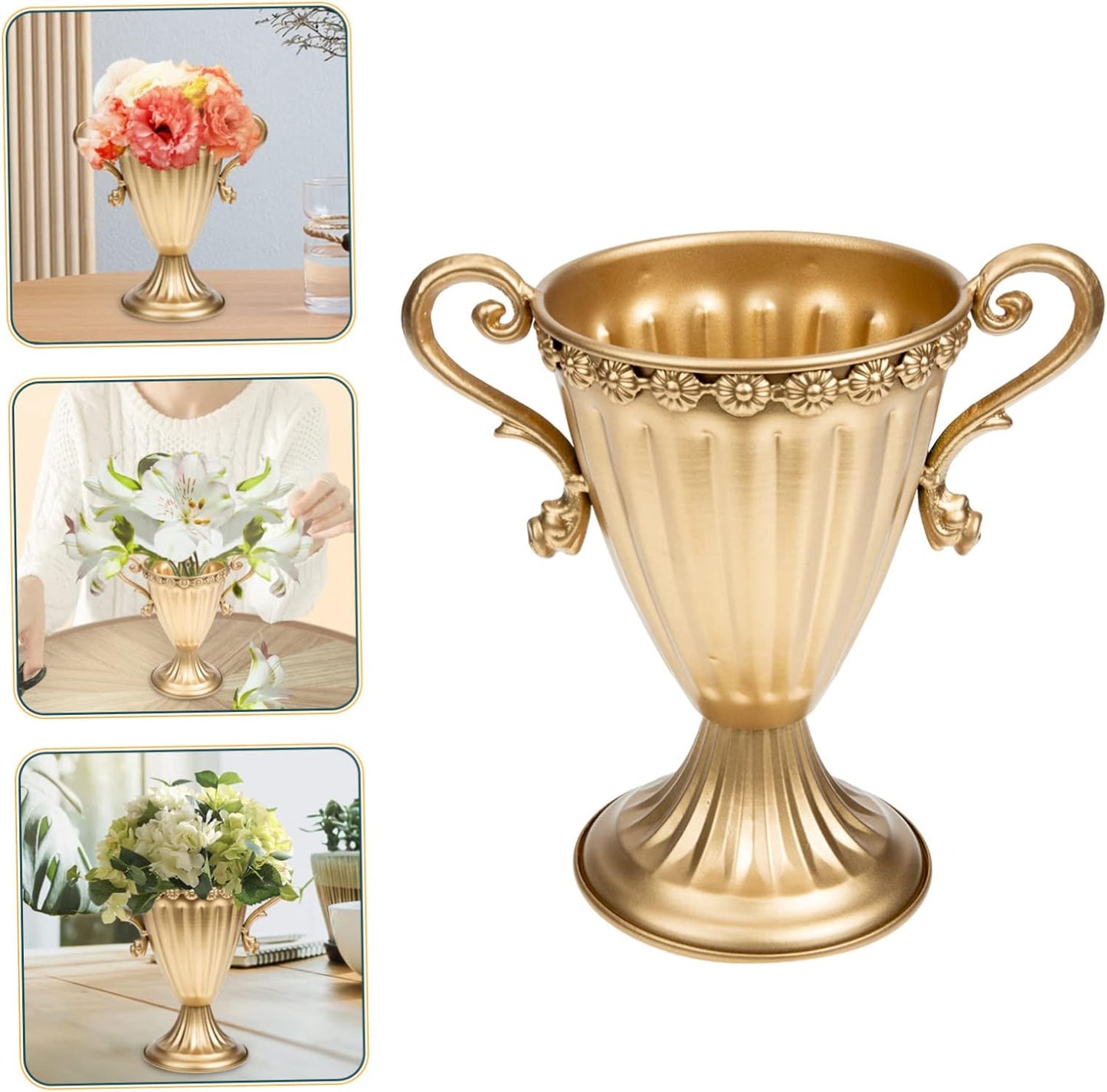 BESTOYARD Vintage Iron Flower Pot Retro Style Vase for Wedding Decor D