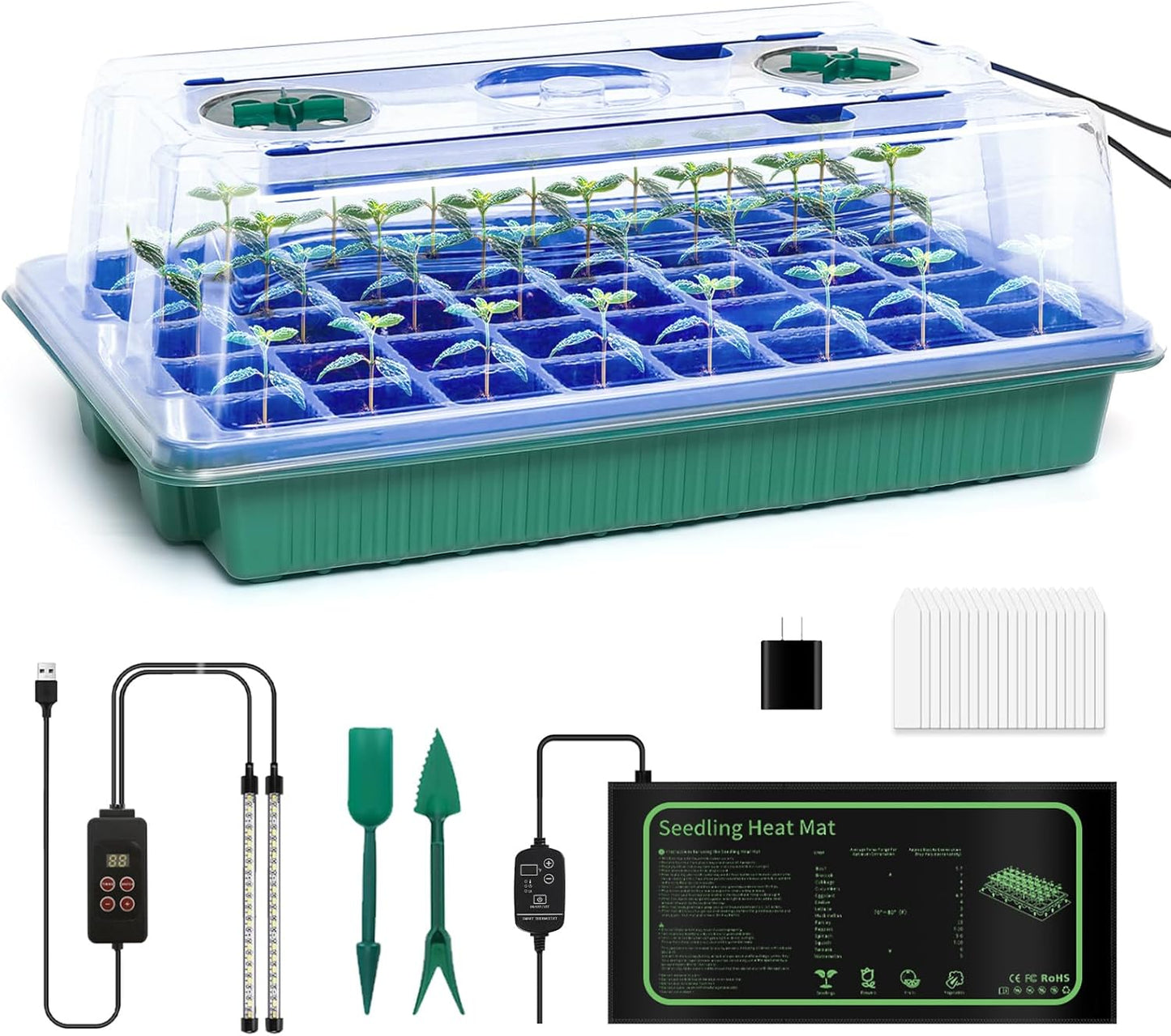 joyhalo 40 Cell Seed Starter Kit with Grow Light and Graphene Heating 