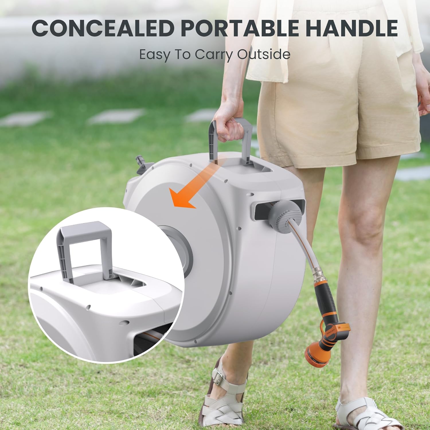 Giraffe Tools CW20 Retractable Garden Hose Reel 5/8" x 60 ft Heavy Dut