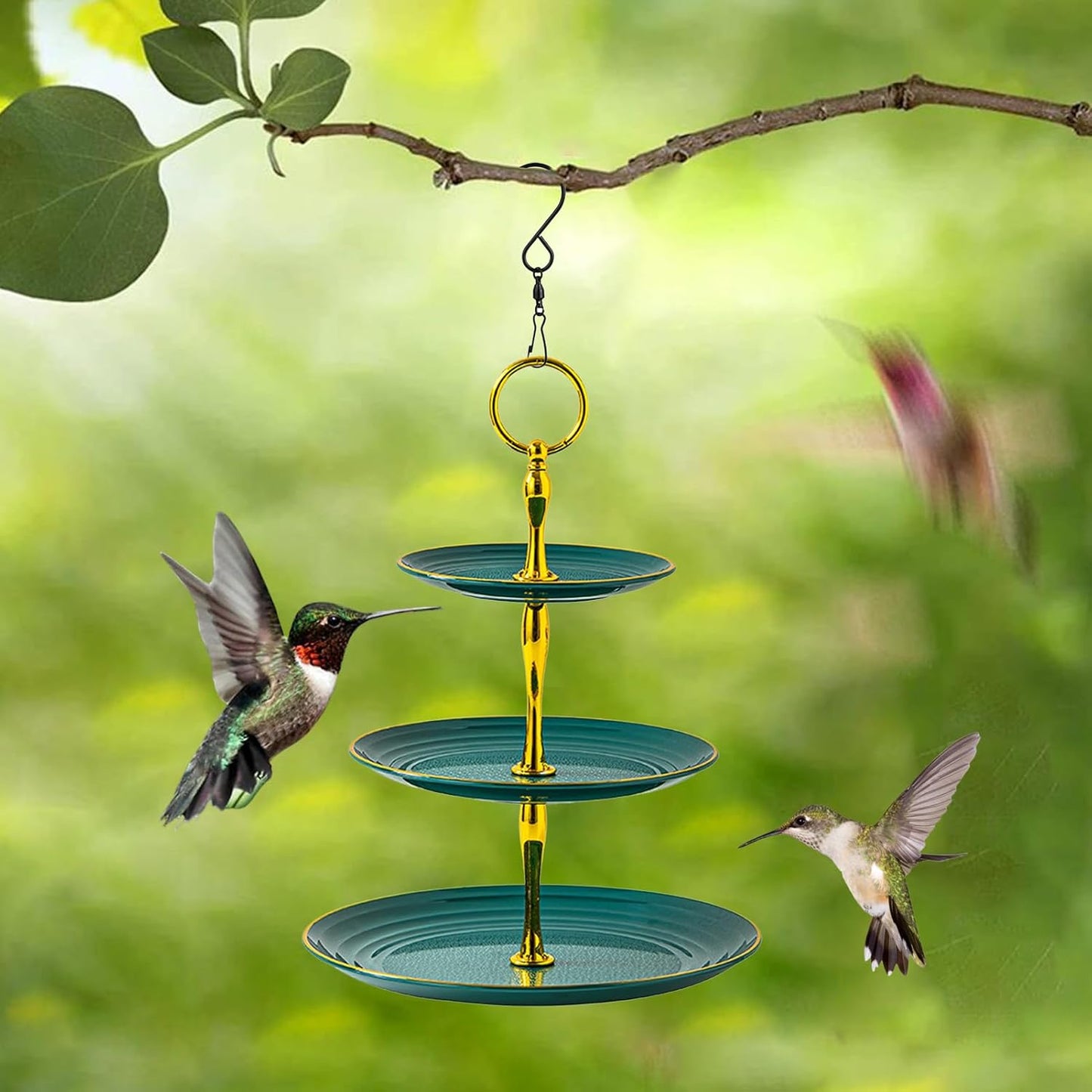 Ornamental Avian Water Feeder - Solar Flowing Birdbath Fountain, Hangi