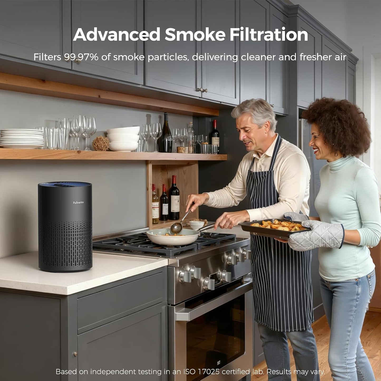 Purivortex Air Purifiers for Bedroom, Quiet Air Purifier with HEPA Filter for Pollen, Smoke, Dust, Pet Dander, Odor, Hair, Ozone Free, Covers Up to 880 Sq Ft, PX500 Black