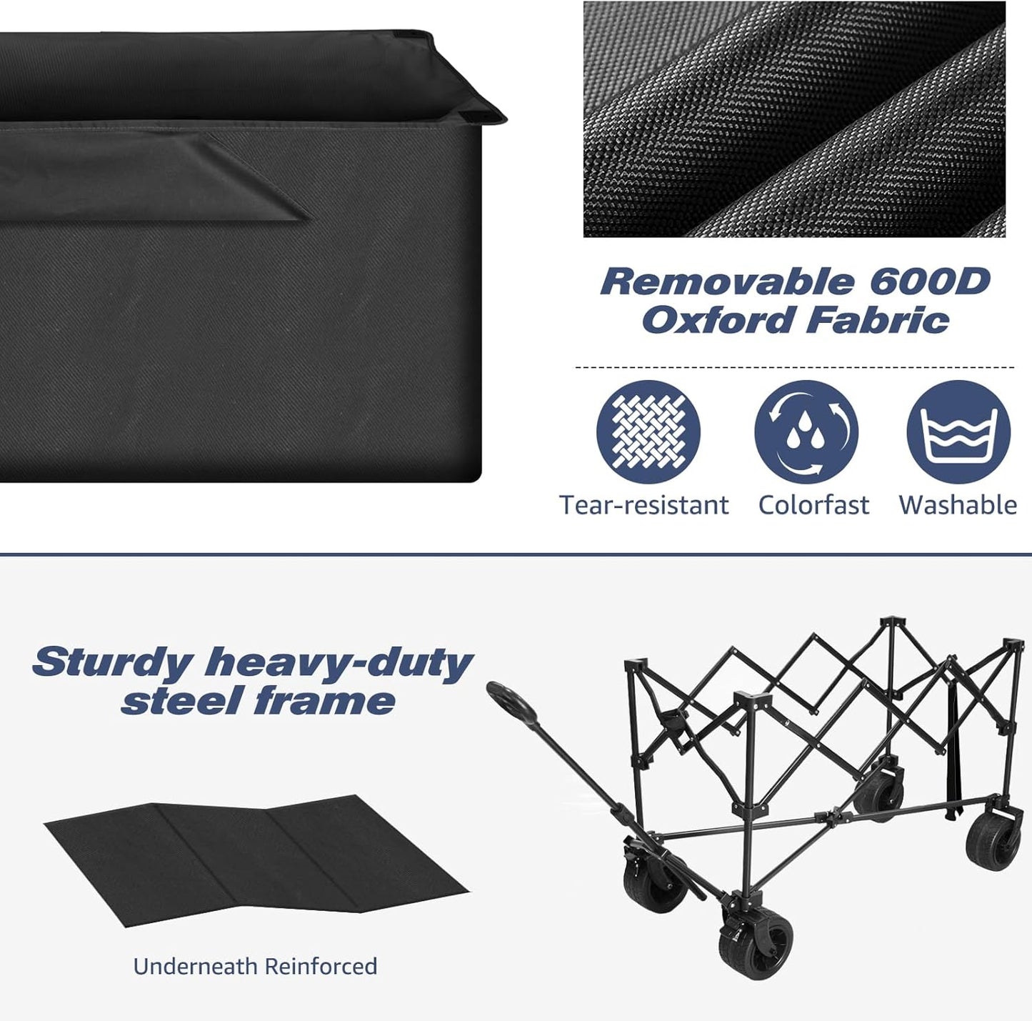 Chihee Garden Cart Collapsible Outdoor Utility Wagon Cart,Folding Beac