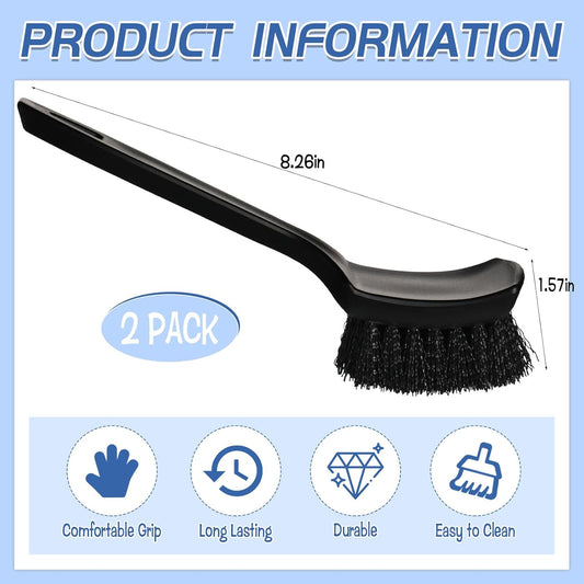 2 Pcs Bird Bath Brush Black Hard Bristle Cleaning Brush with Ergonomic Handle Utility Bird Bath Scrub for Bird Feeder Bath Accessories Fountain Outdoor Cleaning