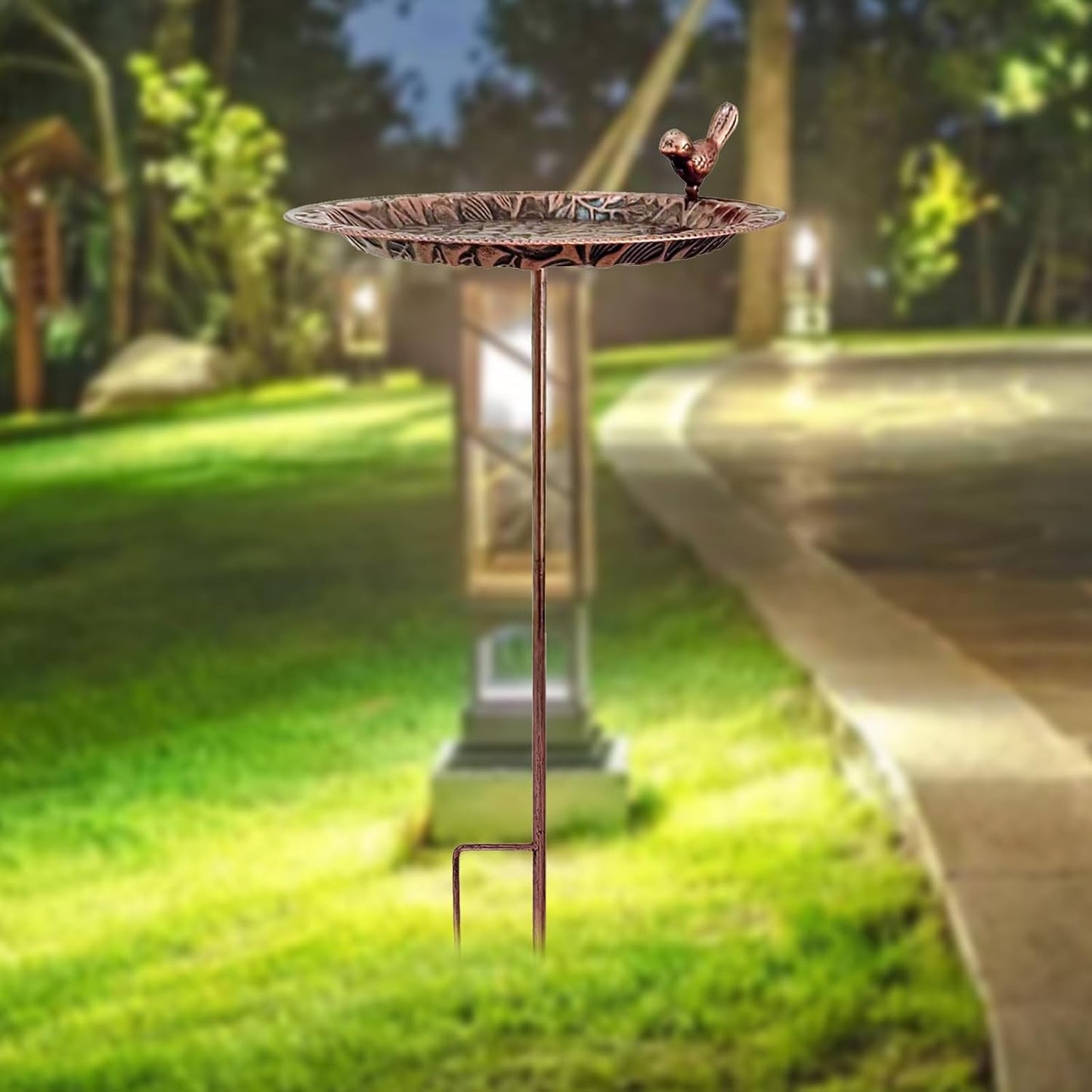 Elegant Outdoor Garden Bird Feeder With Rust Resistant Iron Design Winterproof Watering Station Suitable For Wild Birds Outdoor Bird Bath For Garden