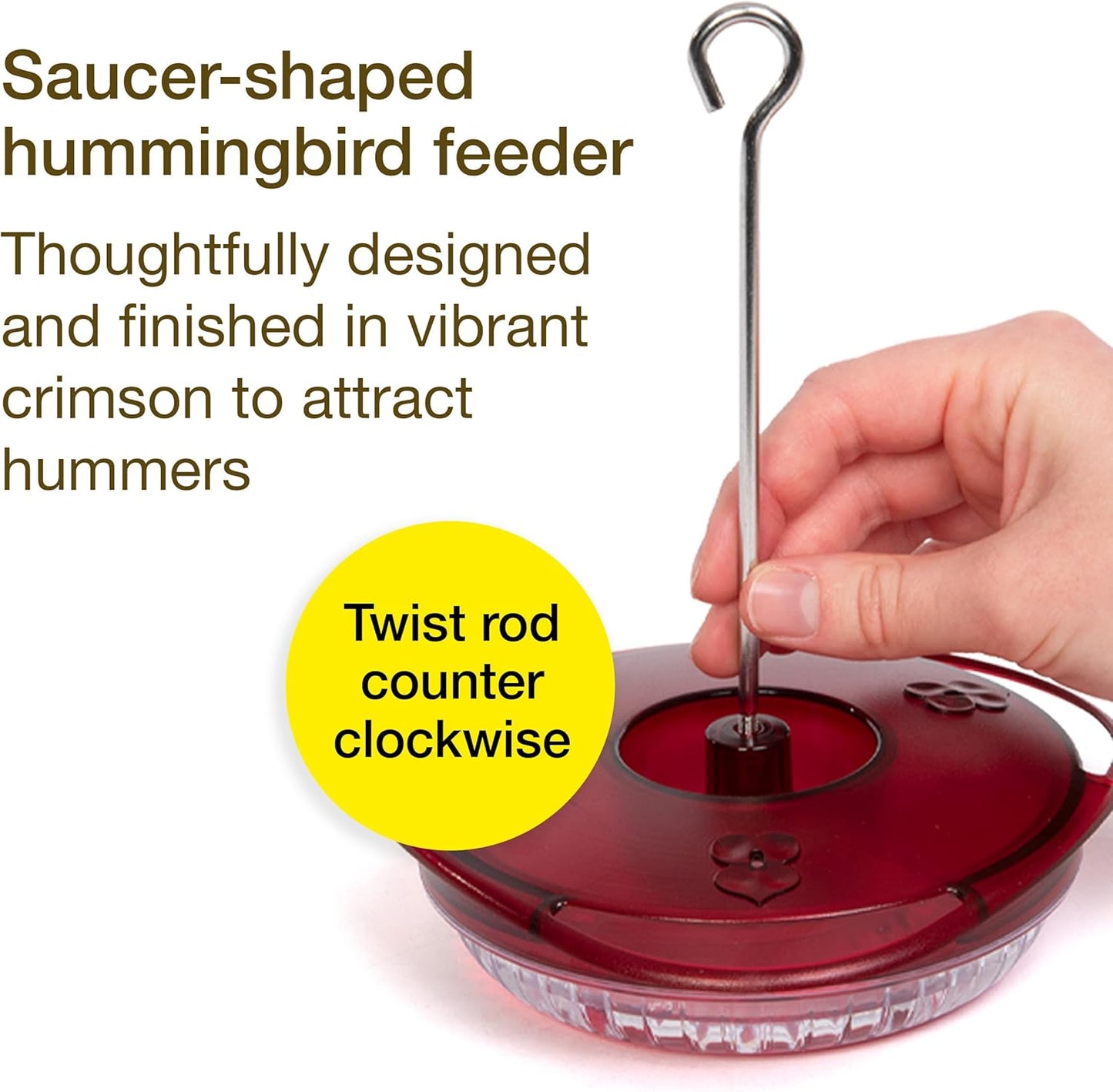 Small Hummingbird Feeder – Jacobi Jayne® Sweet Spot™ Hummingbird Feeder – Best Humming Bird Feeder, Small Hanging Ant-Proof Saucer Feeder with Ant Moat, Easy to Clean, Ideal for Outdoors