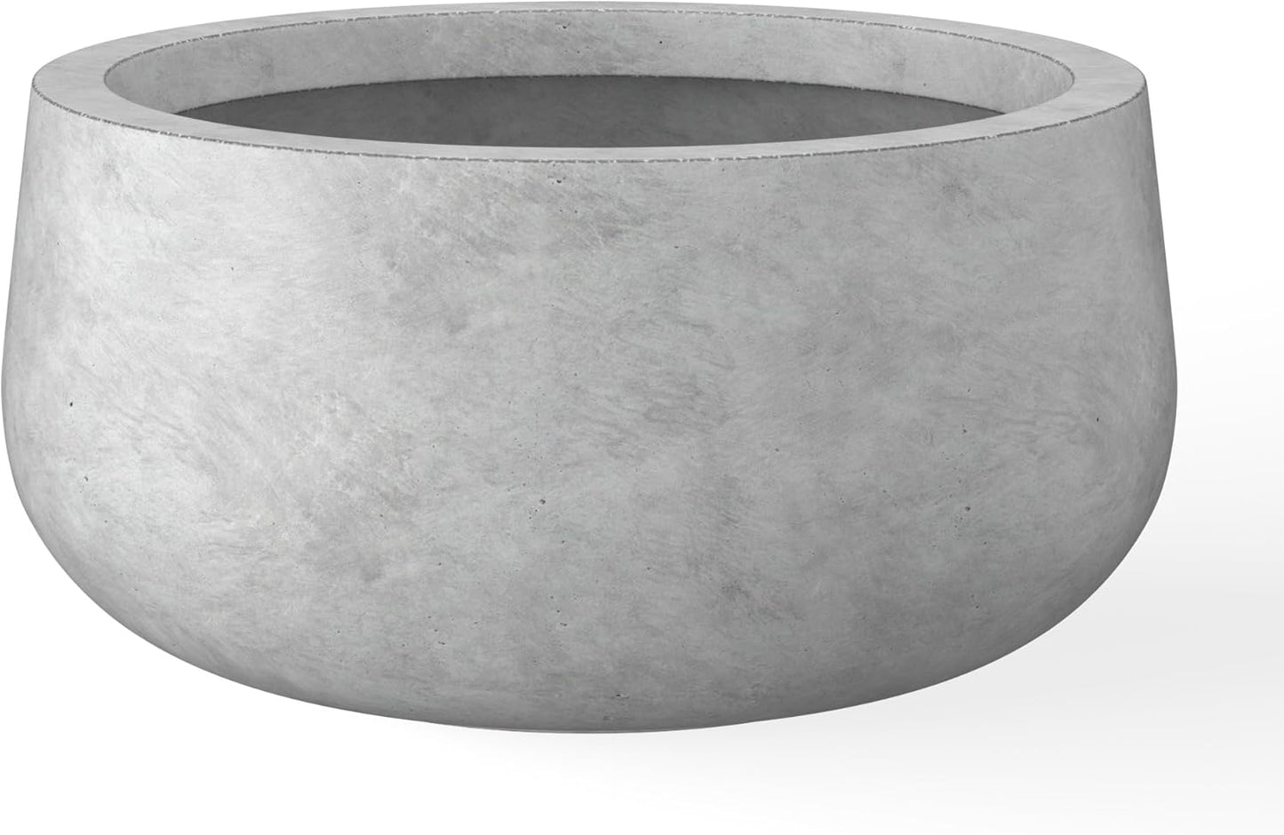 Kante 11.8" Dia Round Concrete Planter, Cement Plant Pots with Drainag