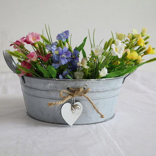 Creative Flower Vase Can Iron Metal Pitcher Tin Bucket Galvanized Can 