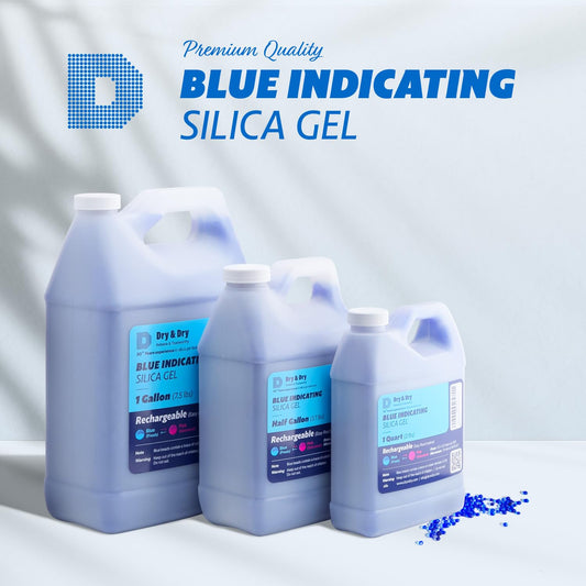 Dry & Dry [2 LBS] Blue Indicating Silica Gel Beads Desiccants (Industry Standard 3-5 mm) - Reusable Desiccant Beads Silica Beads(Blue to Pink)