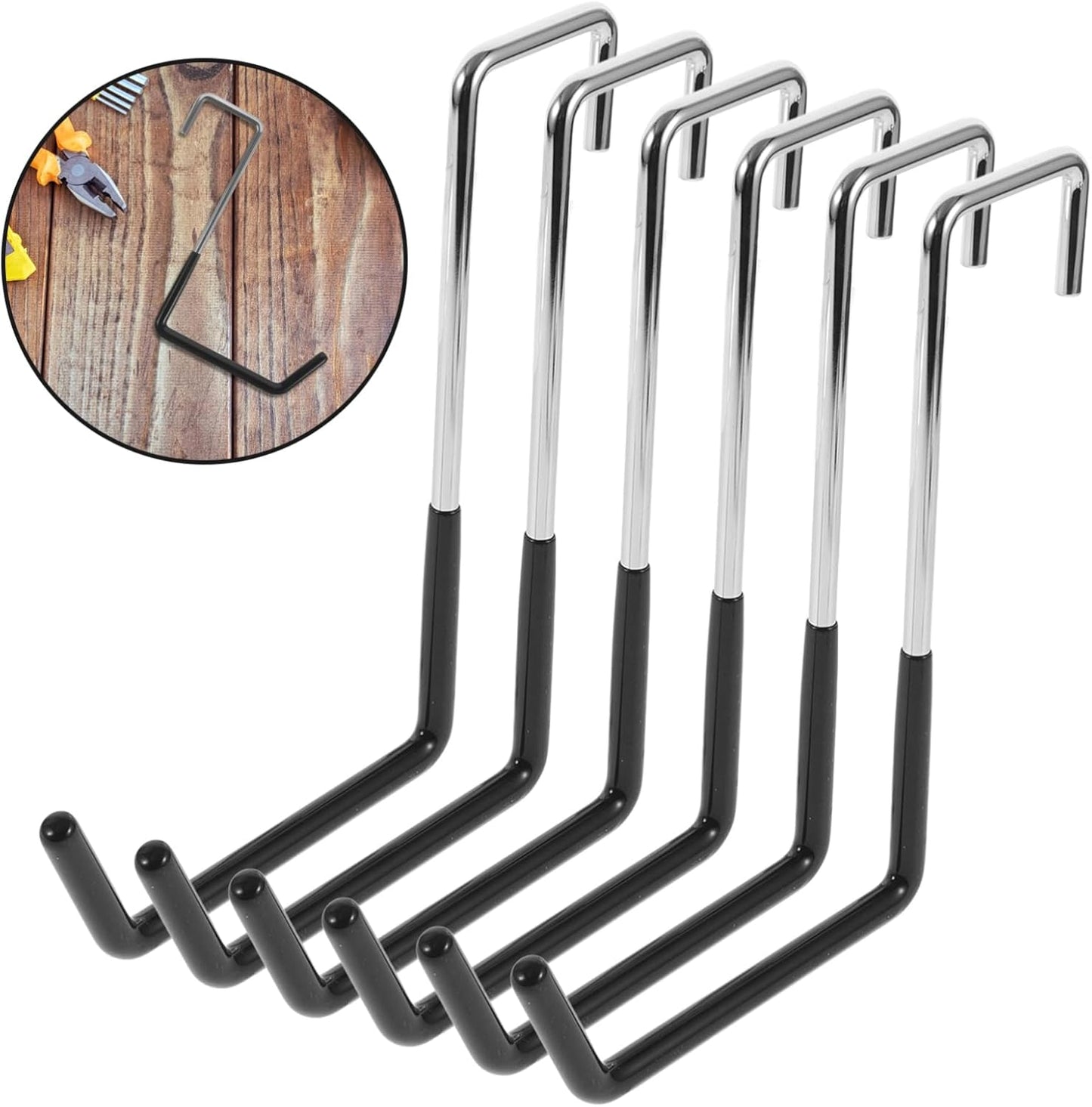 Milisten 6pcs Heavy Duty Garage Hooks for Wall Storage Hangers for Org
