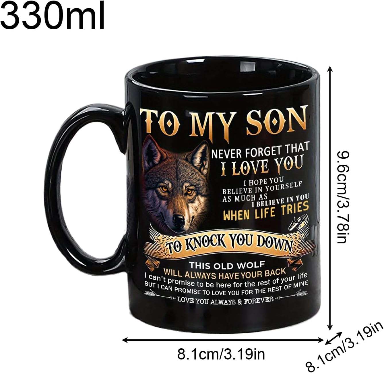 Ceramic Son Mug - 330ml Classic Coffee Cup, Family Beverage Tool with 