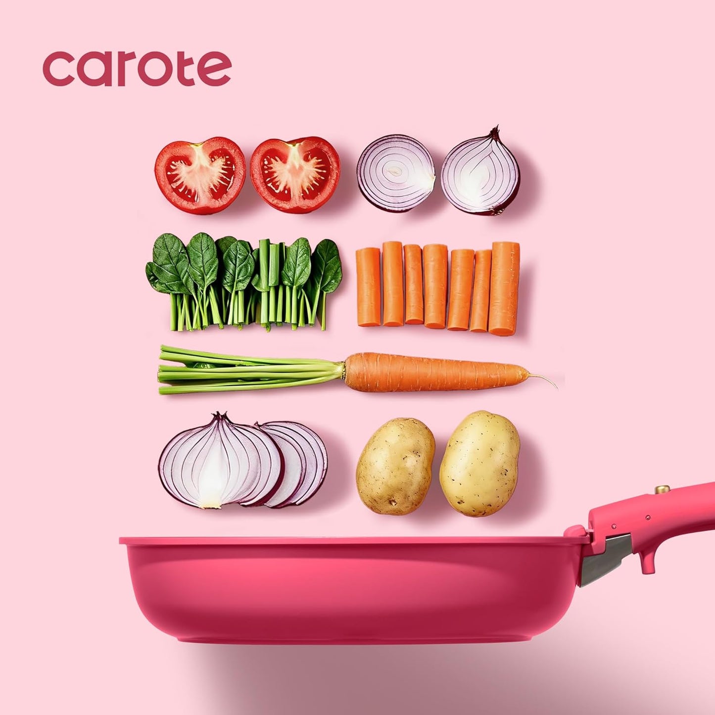 CAROTE 15pcs Pots and Pans Set Non Stick, Cookware Set Non Toxic with 