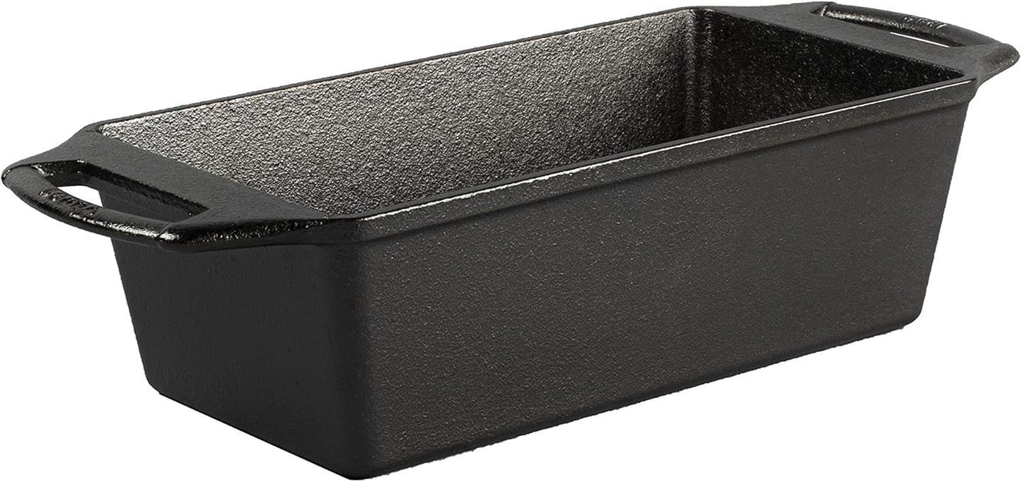 Lodge Cast Iron Loaf Pan - 8.5 x 4.5 Inch PFAS-Free Bread Baking Pan -