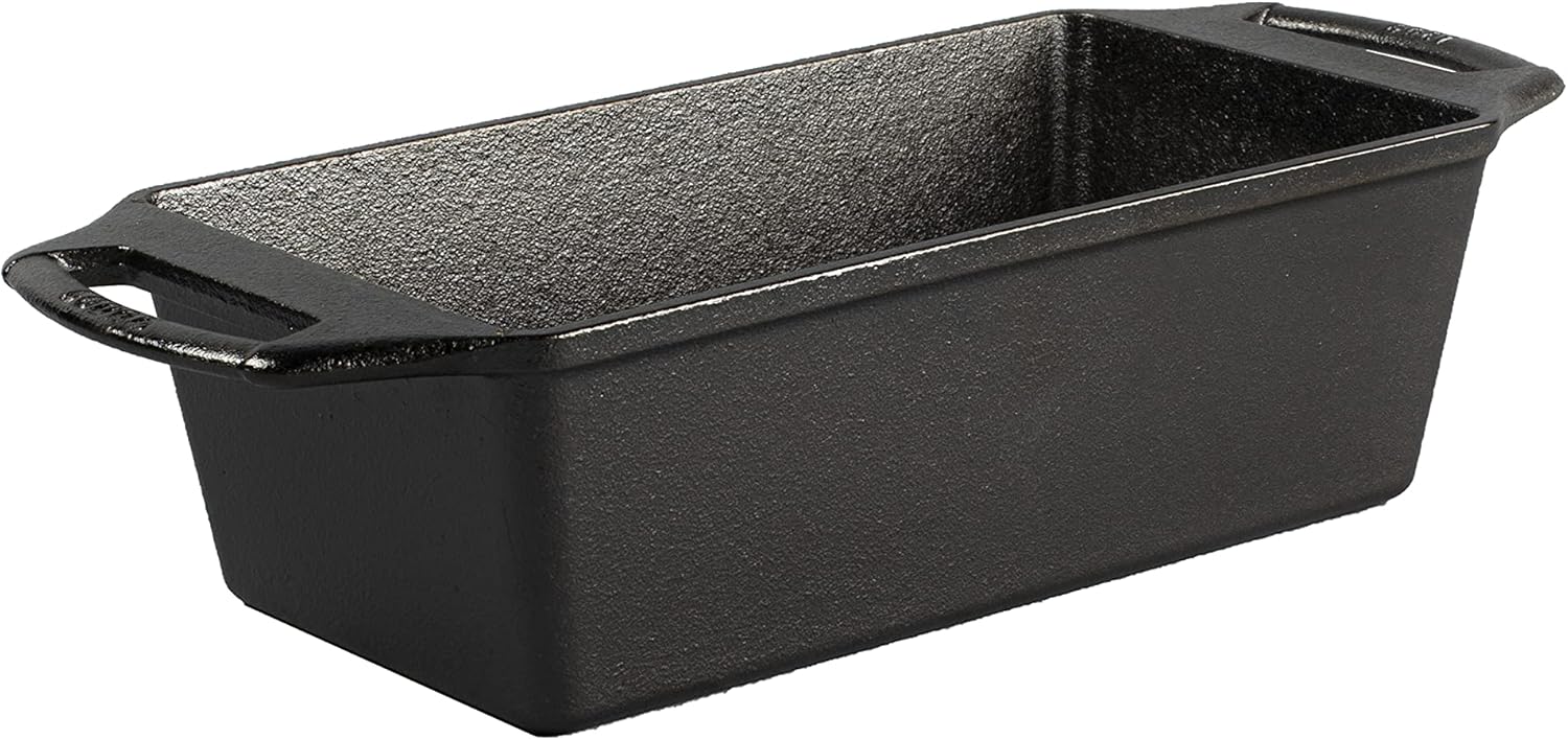 Lodge Cast Iron Loaf Pan - 8.5 x 4.5 Inch PFAS-Free Bread Baking Pan -