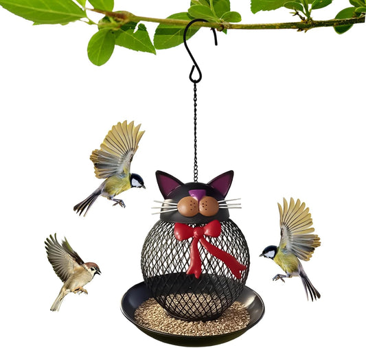 Metal Bird Feeder - Cat Squirrel Proof Hangable, Feeding Station for F