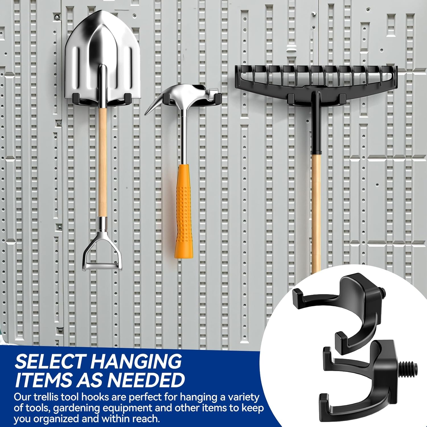 Storage Hooks Compatible with Lifetime and Suncast Sheds – Heavy-Duty 