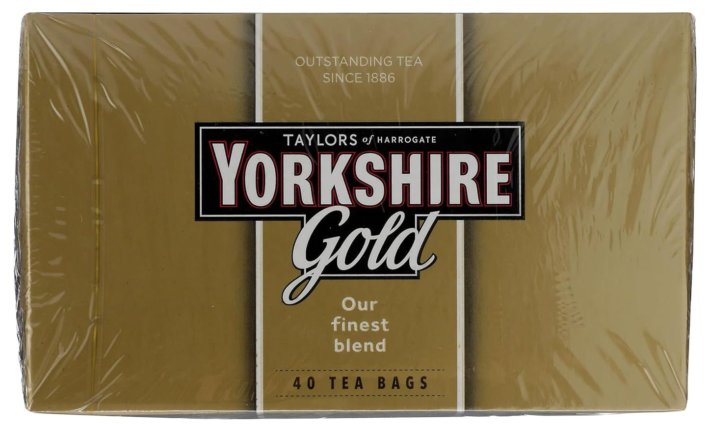 Yorkshire Tea, Gold, Pillow Tea Bags, 40 Count (Pack of 1), Premium Blend, Rich, Smooth, and Satisfying, Classic British Breakfast Blend, Caffeinated, Enjoy Hot or Iced, 40 Teabags