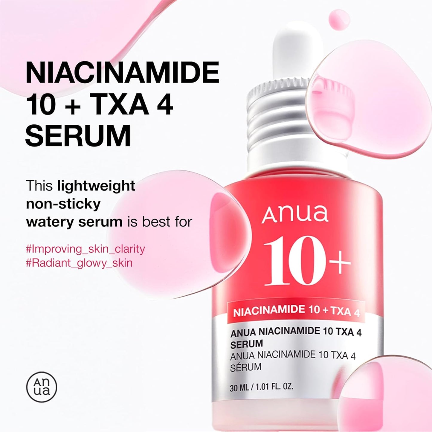 Anua Niacinamide 10 + TXA 4 Serum, Dark Spot Care, Hyaluronic Acid, Tr