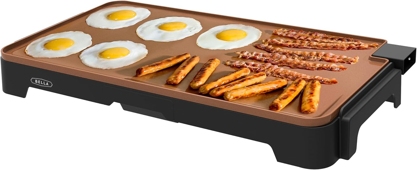 bella XL Electric Ceramic Titanium Griddle, Make 15 Eggs At Once, Heal
