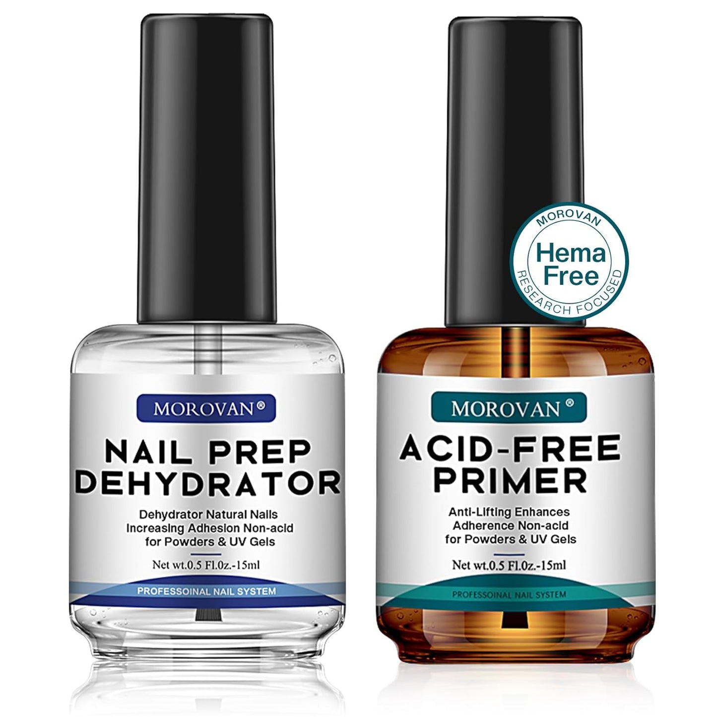 Morovan Professional Natural Nail Prep Dehydrate and Acid-Free Primer,
