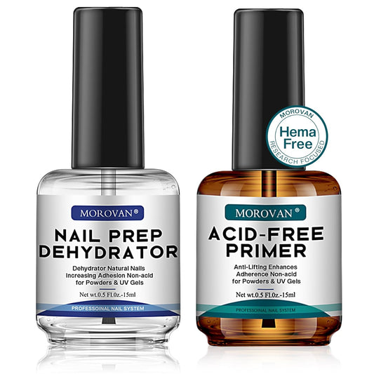 Morovan Professional Natural Nail Prep Dehydrate and Acid-Free Primer,