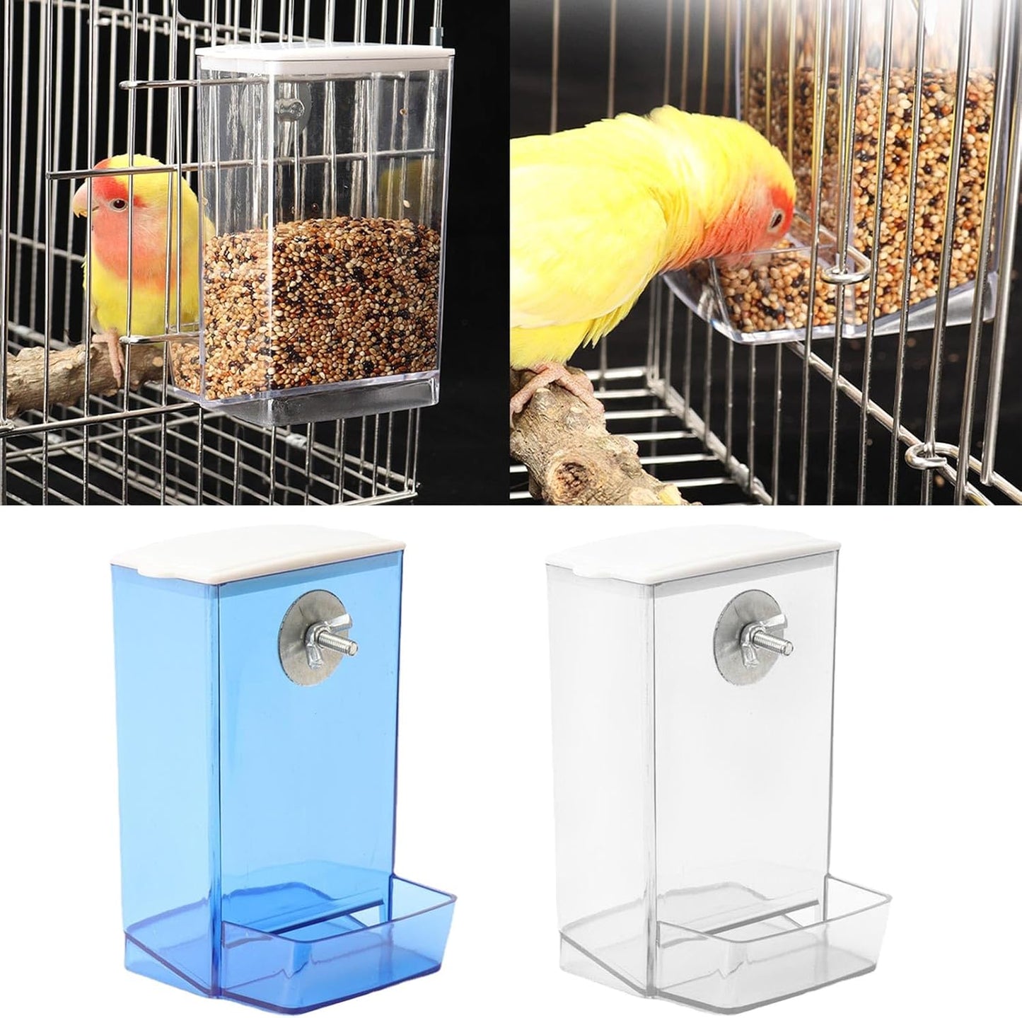 Bird Food Feeder Hangable Feeding Box Automatic Bird Feeder Anti-Spill Bird Food Container with Large Capacity