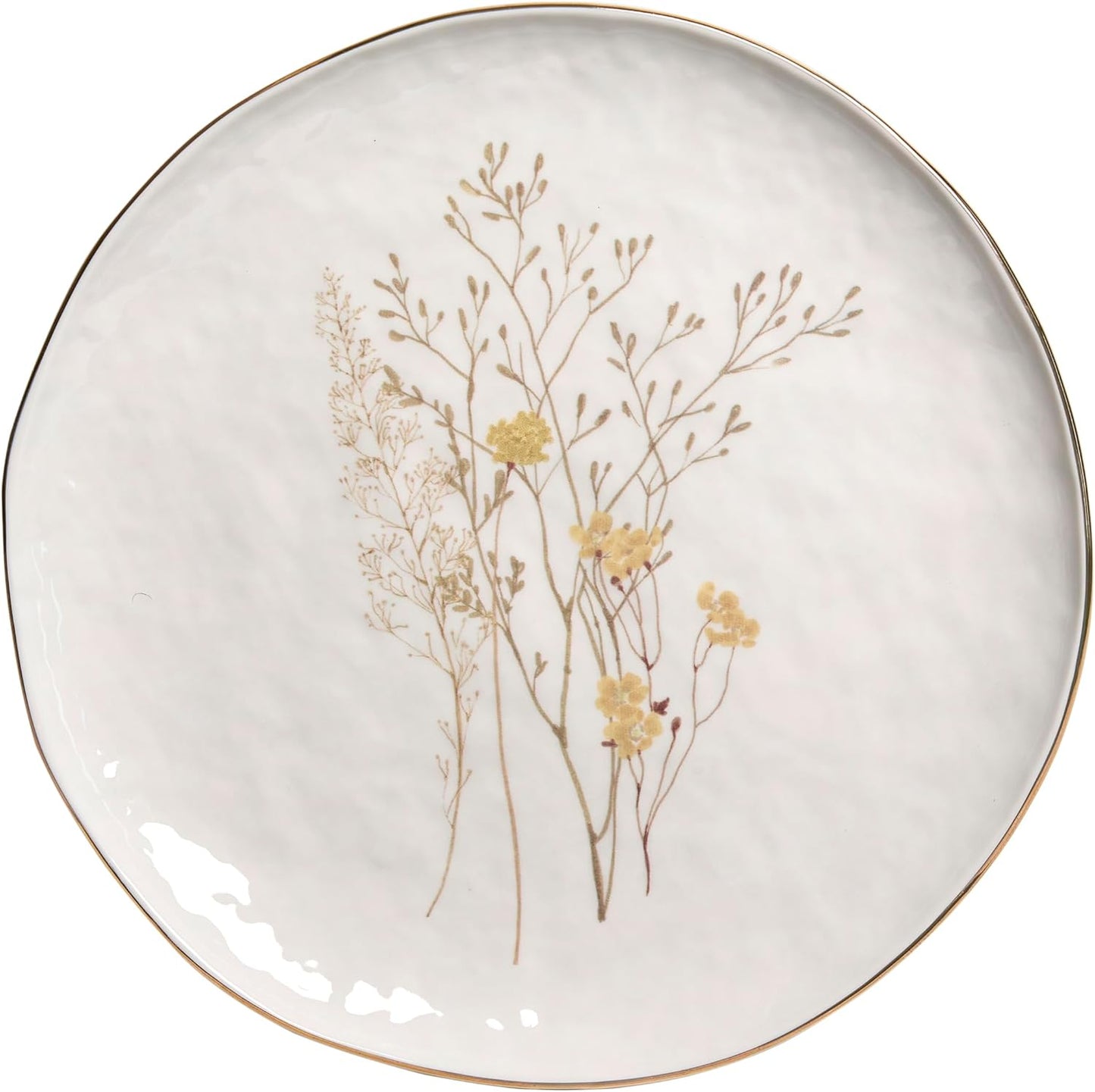 Sango 12-Piece Luxury Porcelain Dinnerware Set for 4- Glossy White Pla