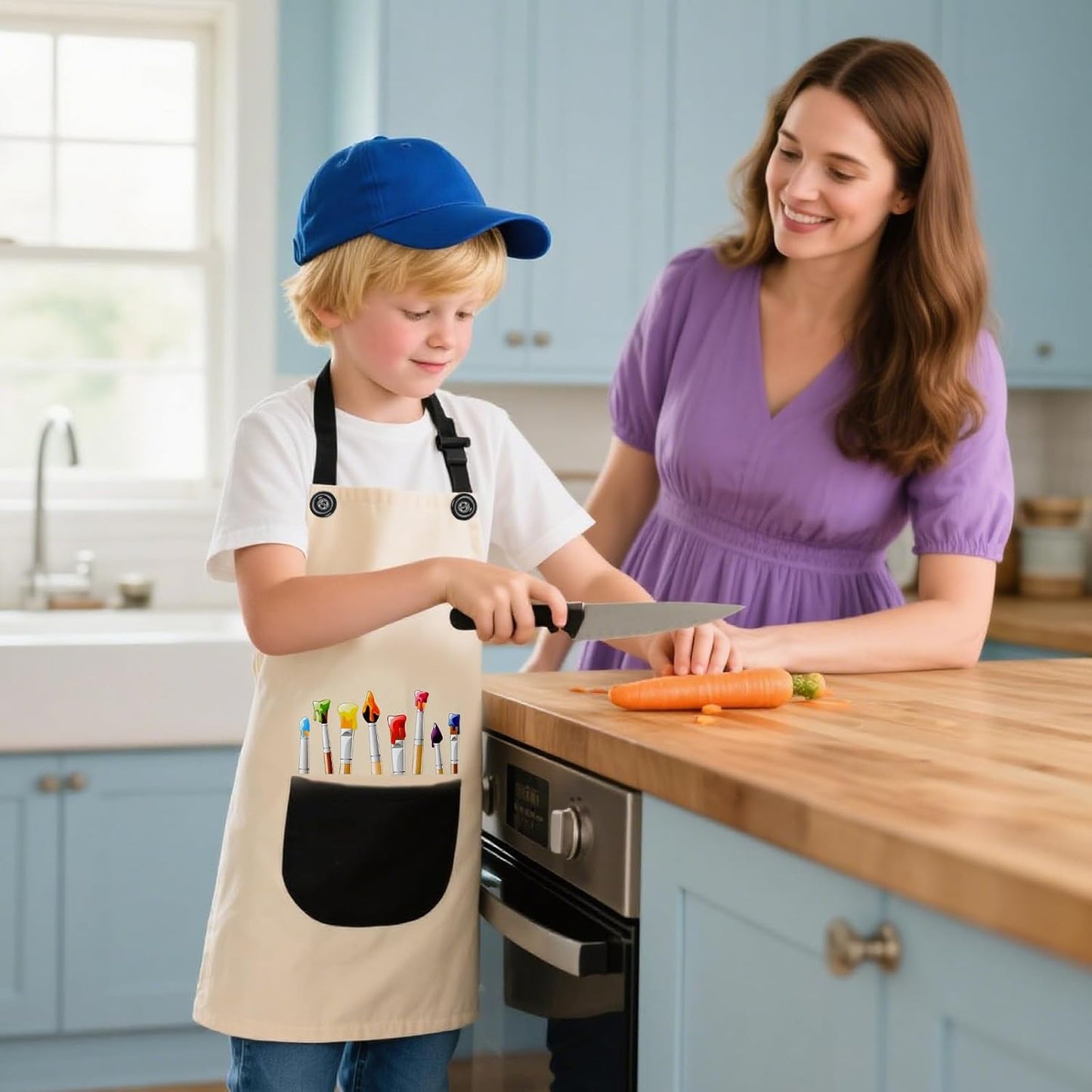 2 Packs Kids Artist Aprons for Painting, Adjustable Waterproof Gardeni