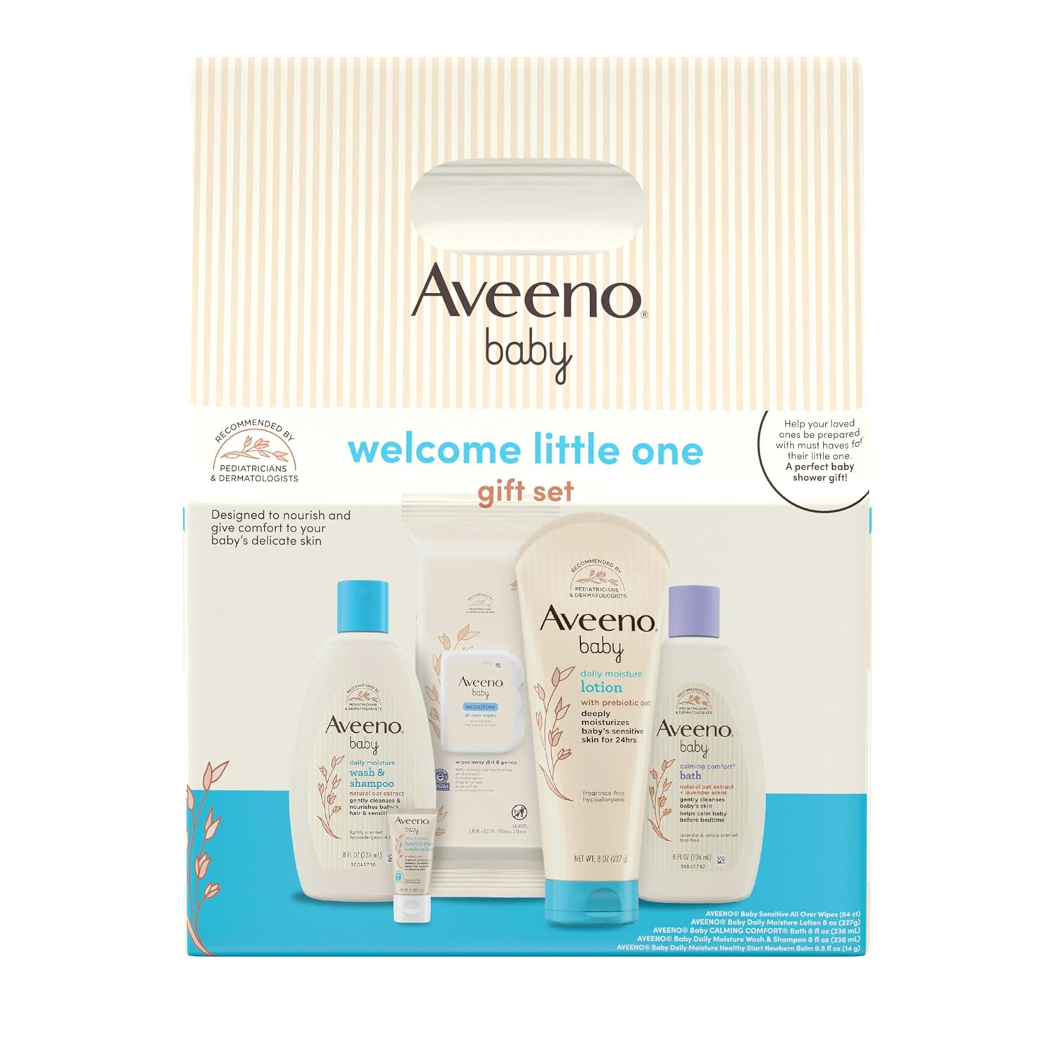 Aveeno Baby Welcome Little One Gift Set, Skincare Set with Nourishing 