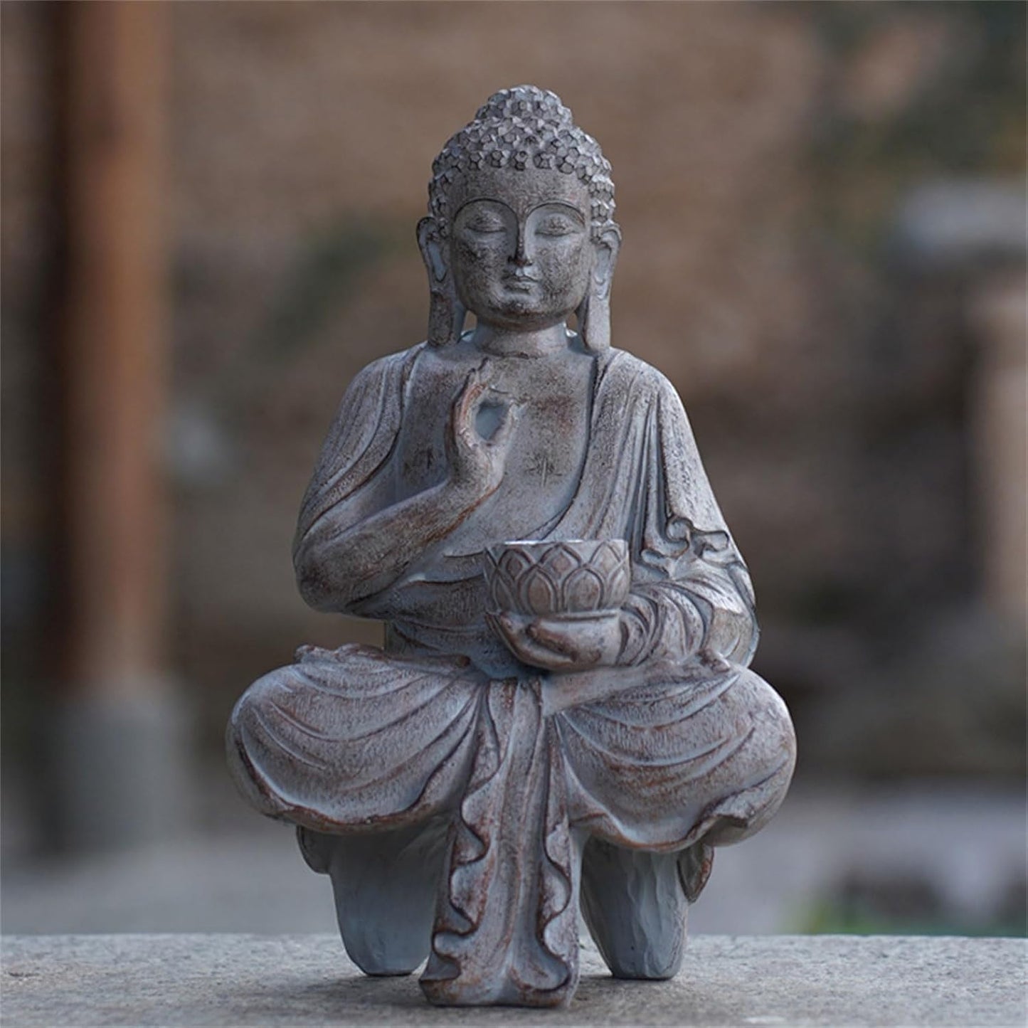 Home Buddhas Statue Solar Power Flickering LED Garden Light Meditations Buddhas Figures Spiritual Room Decorations Solar Buddhas Statue