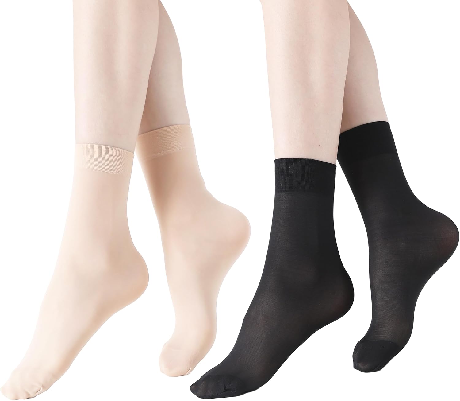 Women's 10-24 Pairs (in Gift Box) Ankle High Sheer Nylon Socks Soft Ti