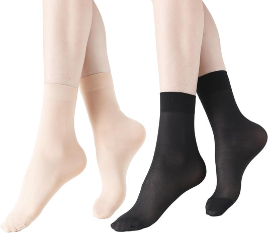 Women's 10-24 Pairs (in Gift Box) Ankle High Sheer Nylon Socks Soft Ti