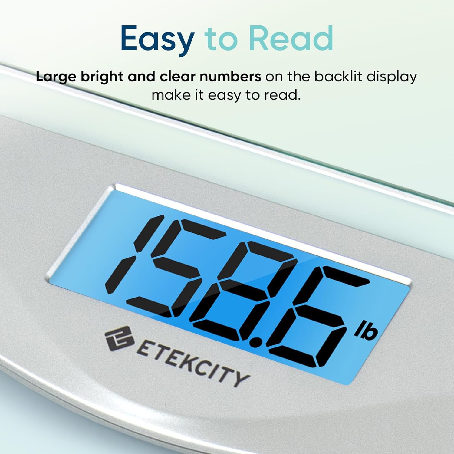 Etekcity Digital Body Weight Bathroom Scale, Large Blue LCD Backlight 
