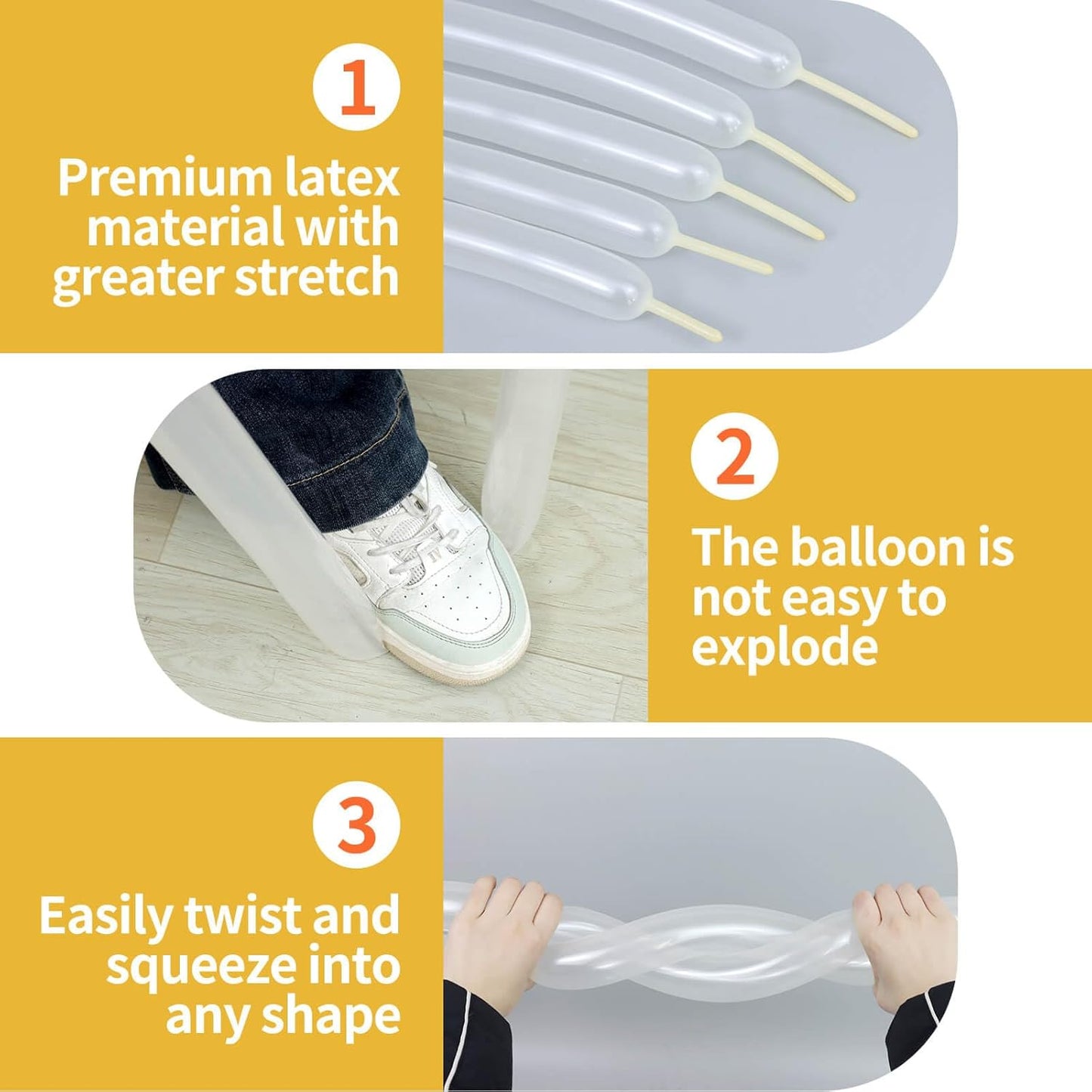 100Pcs Clear 260 Balloons, Long Balloon for Tying Balloon Arch, Long Skinny Clear Balloons for Twisting Ballons Animal balloons Birthday Party Wedding Festival Decorations