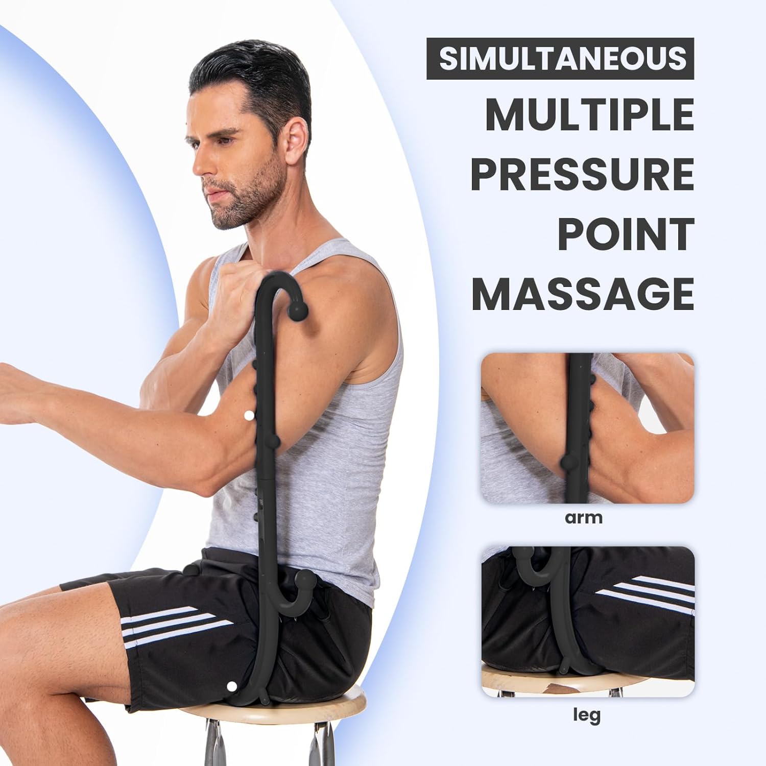Deep Tissue Back & Neck Massager - Back Massager Stick for Pain Relief