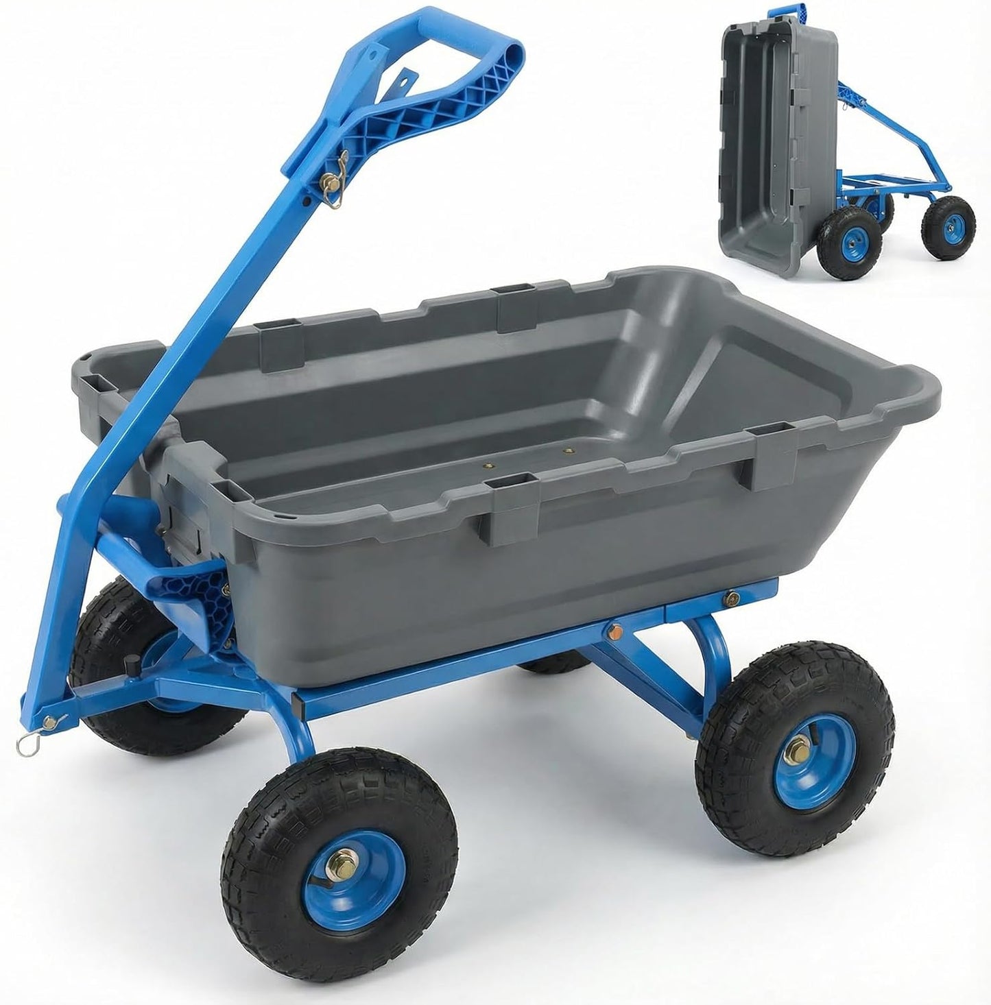 Sekey 1000lbs Garden Dump Cart for Seniors, Capacity Yard Wagon with R