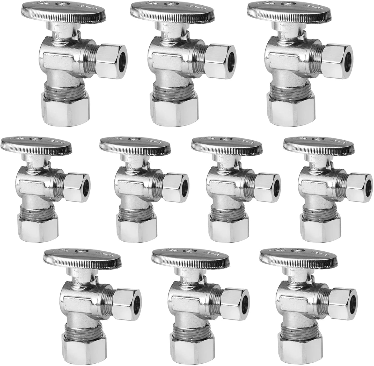 10 Pack Angle Stop Valve,1/4 Turn Water Shut Off Valves,1/2" Nominal (