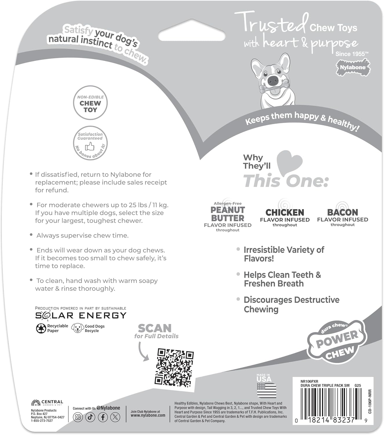Nylabone Original Bone Power Chew Toy Value Pack for Dogs, Durable Dog