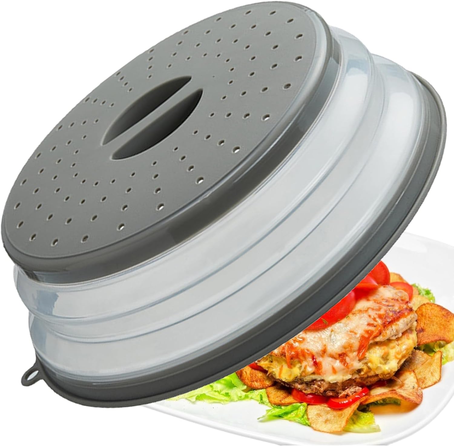 Microwave Splatter Cover Vented for Food, Splatter Guard & Colander Ki