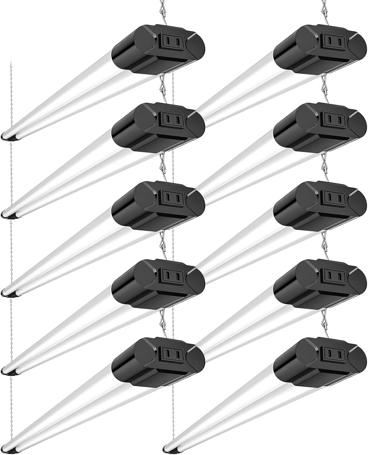 Bbounder 10 Pack Linkable LED Utility Shop Light, 4400 LM, 6500K Cool 